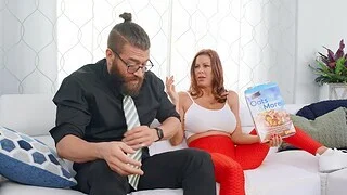 Dude with a massive dick fucks mouth and pussy of MILF Alexis Fawx