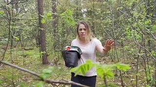 Outdoor dick sucking and fucking nearly the forest with Leonie