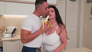Josephine James moans while property fucked in make an issue of kitchen