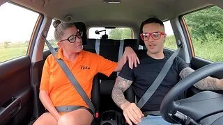 Dazzling fucking forth the car thither shy but cute instructor Elisa Tiger